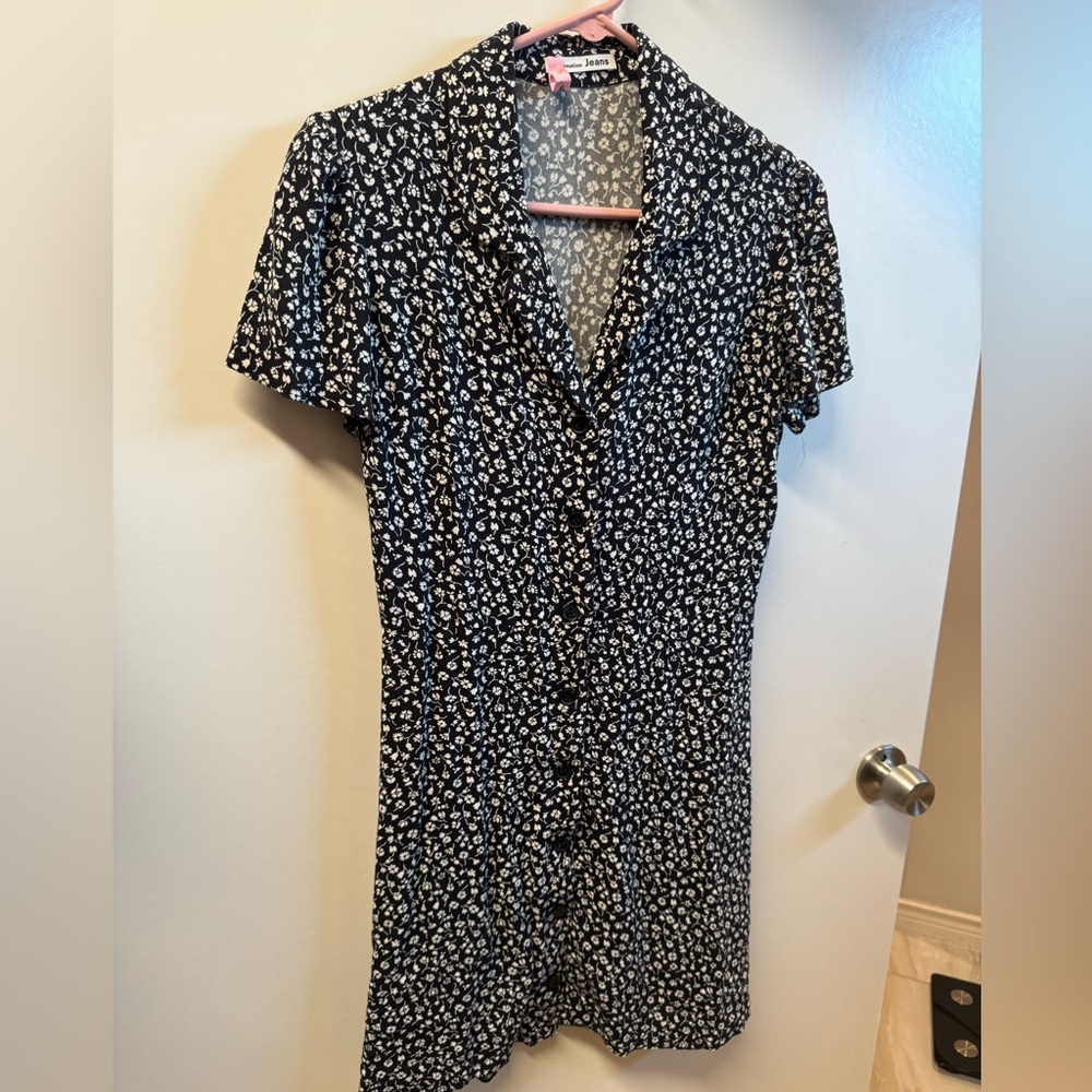 Reformation Black and White Floral Midi Dress